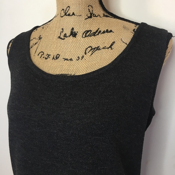 St. John wool blend grey knit tank top - Picture 3 of 8